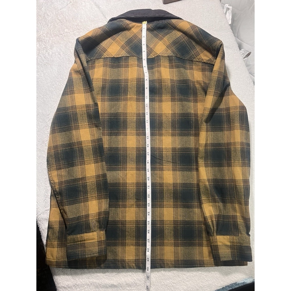 Wrangler Plaid Zip Jacket Mens M Corduroy Collar Workwear Shacket - Picture 6 of 9